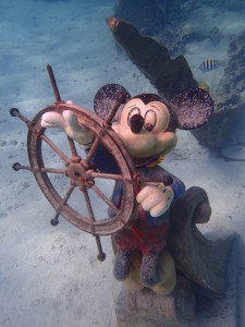 Mickey Mouse under water on Castaway Cay